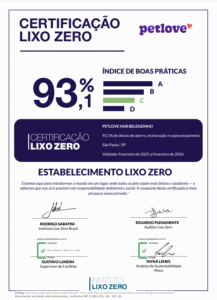 Certificação lixo Zero da Petlove Hub Belenzinho em São Paulo - SP